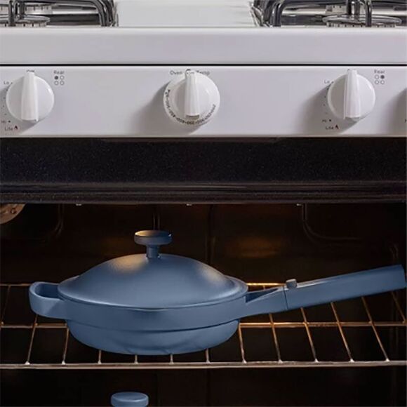 Our Place -  3PC Aluminum Ceramic Glass Mini Pan Cook Blue - Picture 3 of 4